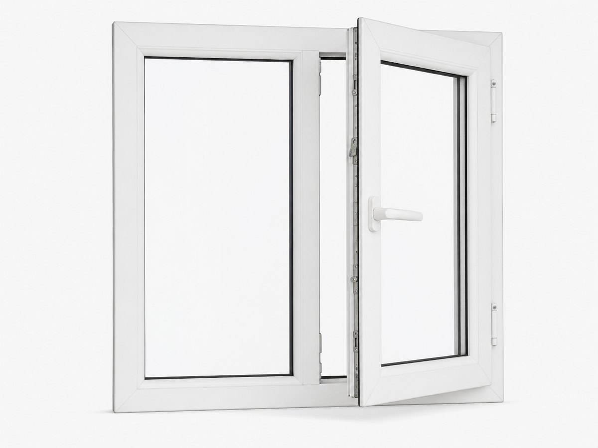 White casement window