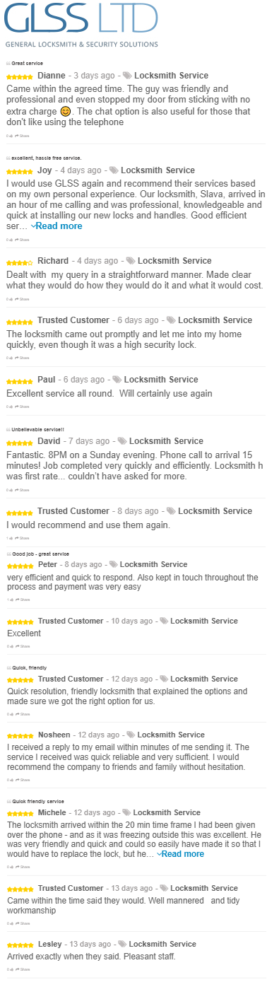 Locksmith Service Reviews